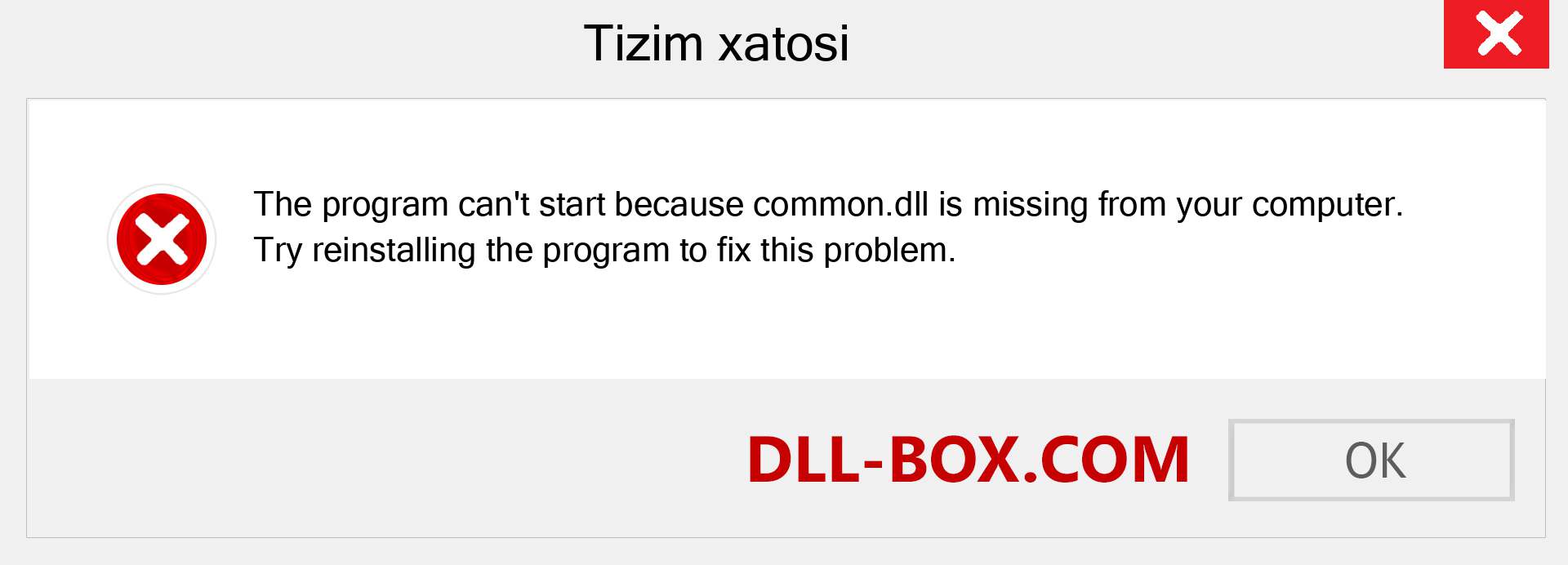 common.dll fayli yo'qolganmi?. Windows 7, 8, 10 uchun yuklab olish - Windowsda common dll etishmayotgan xatoni tuzating, rasmlar, rasmlar